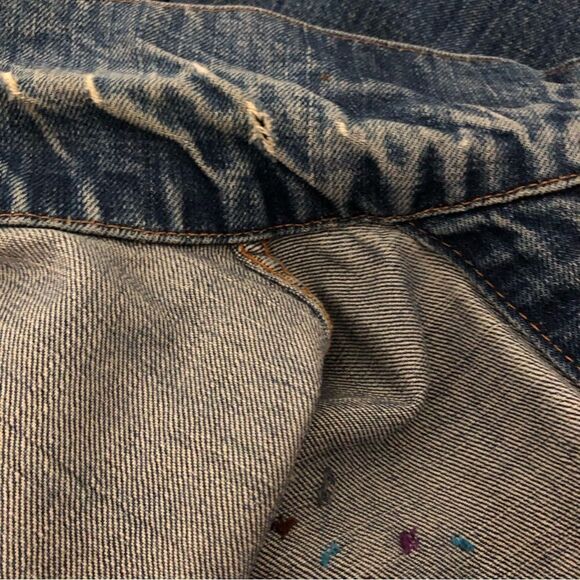 Levi’s Vintage Embellished Denim Jacket Buttons & Beads  Size Large - Picture 9 of 11